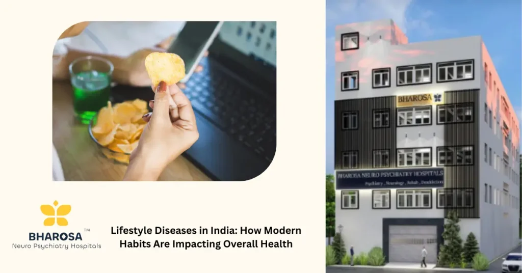 Lifestyle Diseases in India infographic highlighting Hyderabad Telangana Andhra Pradesh health risks