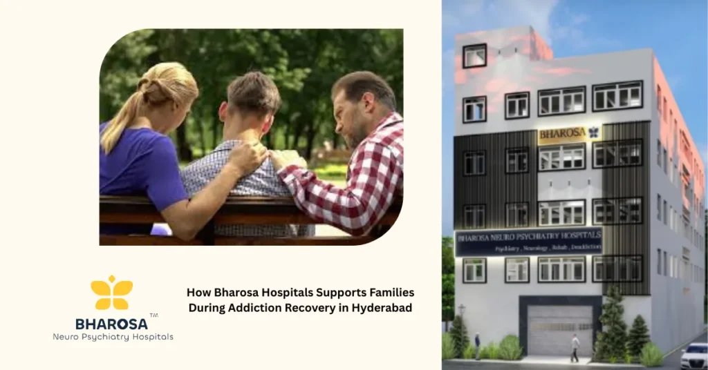 How Bharosa Hospitals Supports Families During Addiction Recovery in Hyderabad 9 Family therapy session on how Bharosa Hospitals supports families during addiction recovery in Hyderabad.