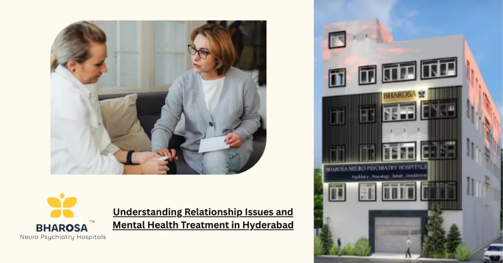 Psychiatric counselor guiding couple during Relationship Issues and Mental Health Treatment in Hyderabad
