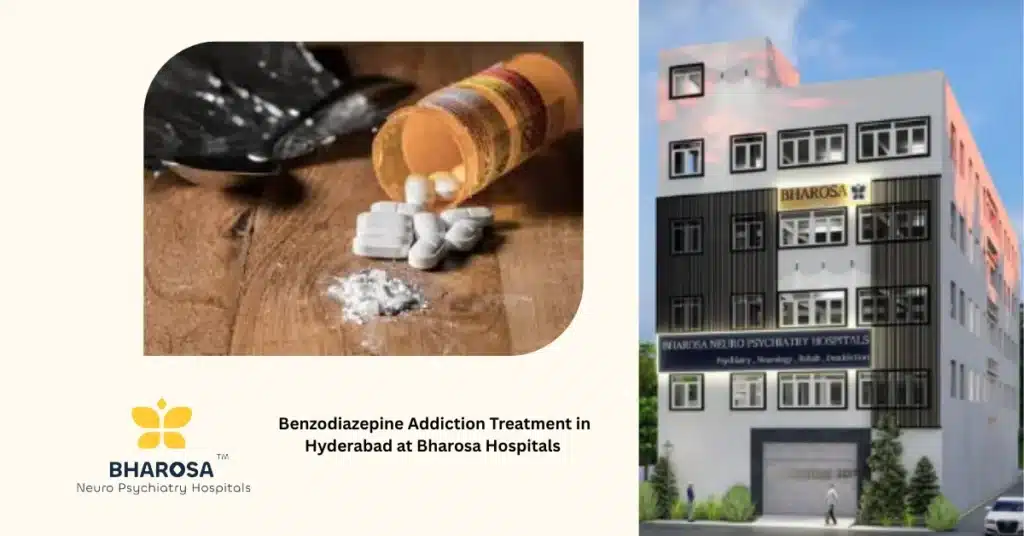Psychiatrist discussing Benzodiazepine Addiction Treatment in Hyderabad with patient at Bharosa Hospitals