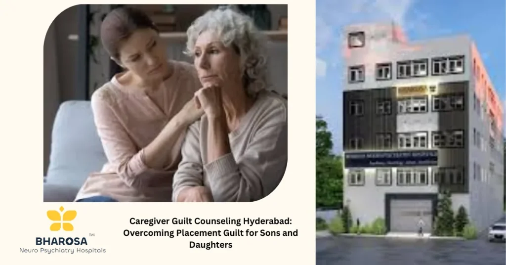 Caregiver Guilt Counseling Hyderabad scene showing compassionate counseling support in a hospital setting