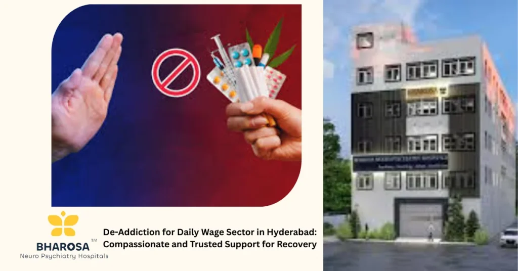 De-Addiction for Daily Wage Sector in Hyderabad: Compassionate and Trusted Support for Recovery 1 Psychiatrist counseling a daily wage laborer for de-addiction for daily wage sector in Hyderabad