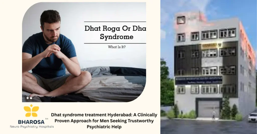 Worried South Indian man seeking Dhat syndrome treatment Hyderabad at Bharosa Neuro-Psychiatry Hospitals