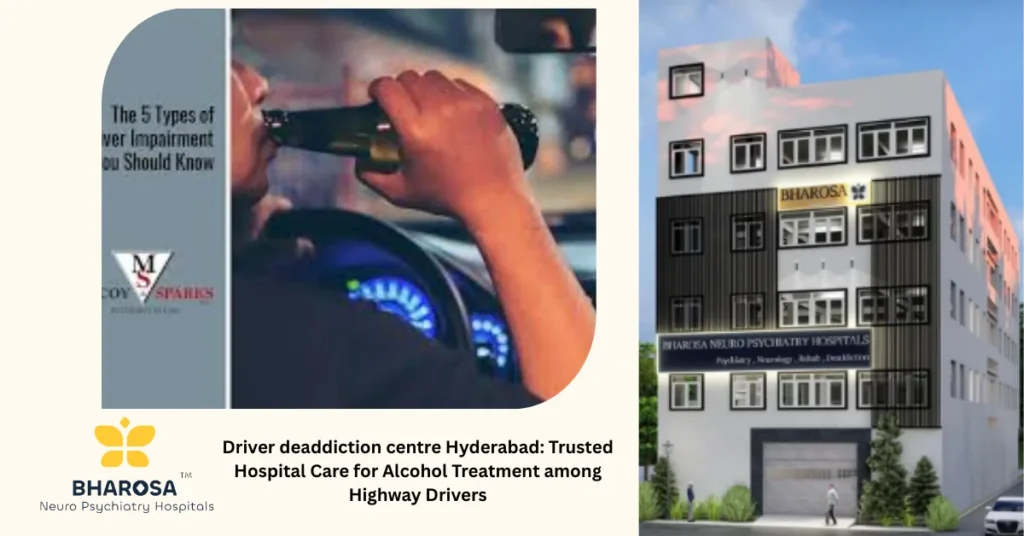 Professional psychiatrist at Driver deaddiction centre Hyderabad counselling highway driver for alcohol treatment on LB Nagar highway