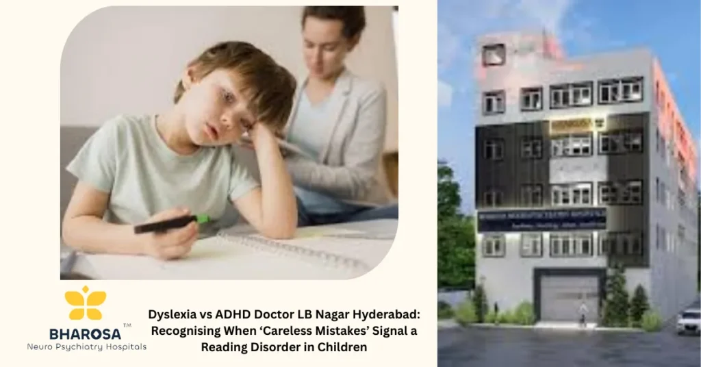 Child receiving learning disability assessment by Dyslexia vs ADHD Doctor LB Nagar Hyderabad at Bharosa Hospital