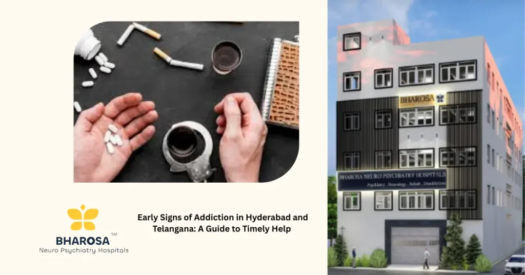 Compassionate psychiatrist diagnosing early signs of addiction in Hyderabad and Telangana