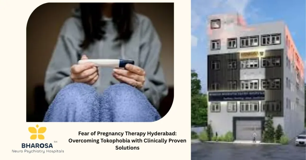 Female psychiatrist reassuring patient during Fear of Pregnancy Therapy Hyderabad session.