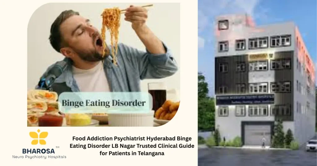 Family at Hyderabad home discussing with Food Addiction Psychiatrist Hyderabad Binge Eating Disorder LB Nagar about binge eating and ultra-processed food challenges