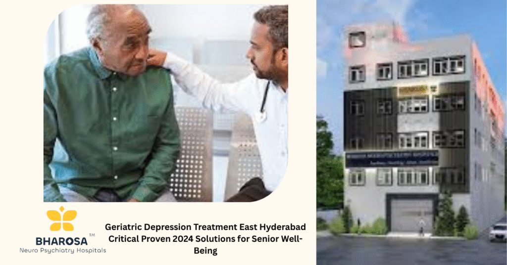 Geriatric Depression Treatment East Hyderabad Critical Proven 2024 Solutions for Senior Well-Being 5 Compassionate psychiatrist discusses geriatric depression treatment East Hyderabad with an elderly patient using family photos for Life Review Therapy