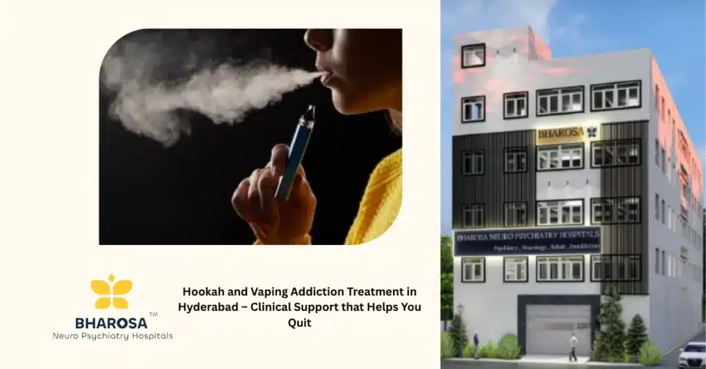 Young patient receiving hookah and vaping addiction treatment in Hyderabad