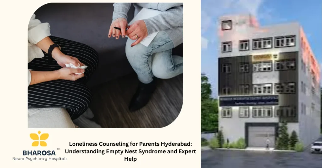Loneliness Counseling for Parents Hyderabad: Understanding Empty Nest Syndrome and Expert Help 1 Loneliness Counseling for Parents Hyderabad: Older couple in Hyderabad experiencing empty nest syndrome in a quiet home.