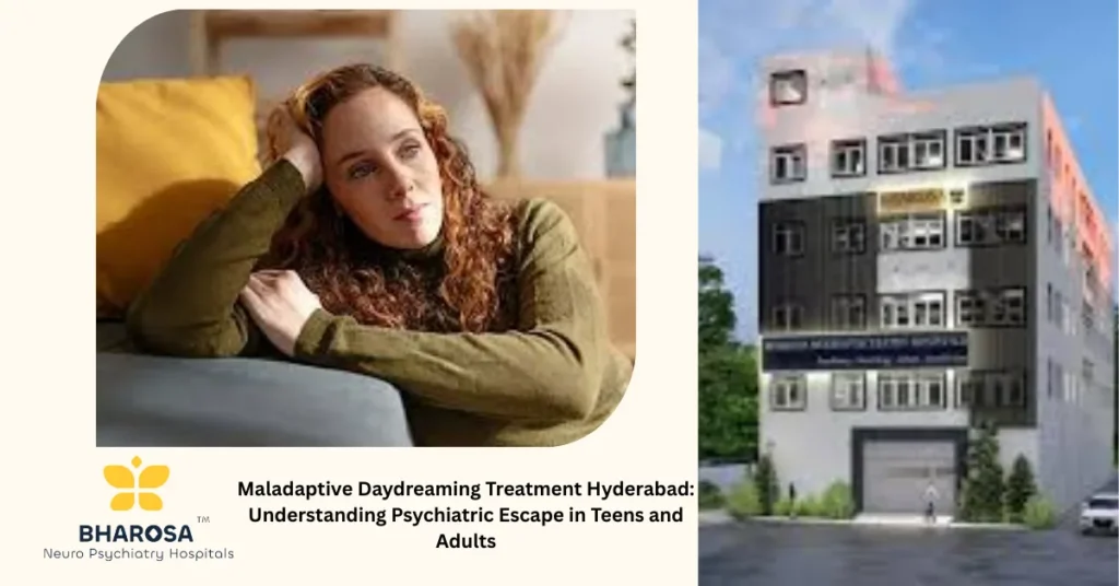 Maladaptive Daydreaming Treatment Hyderabad: Understanding Psychiatric Escape in Teens and Adults 3 Teen girl experiencing maladaptive daydreaming treatment Hyderabad classroom academic stress