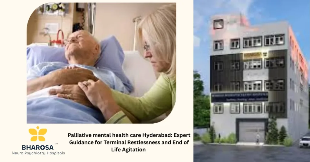 Palliative mental health care Hyderabad hospital psychiatrist comforting elderly patient