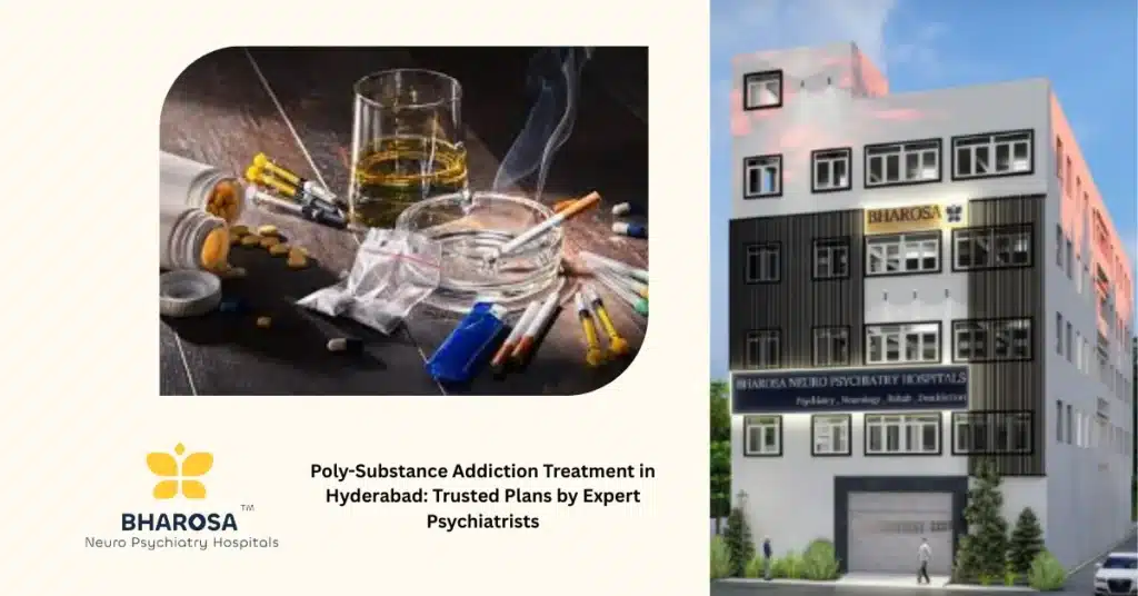 Psychiatrist discussing poly-substance addiction treatment in Hyderabad with patient