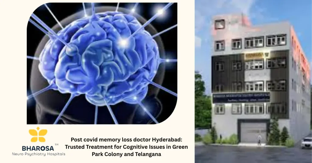 Doctor assessing patient for post COVID brain fog at Bharosa Neuro-Psychiatry Hospitals Hyderabad showing post covid memory loss doctor Hyderabad support.