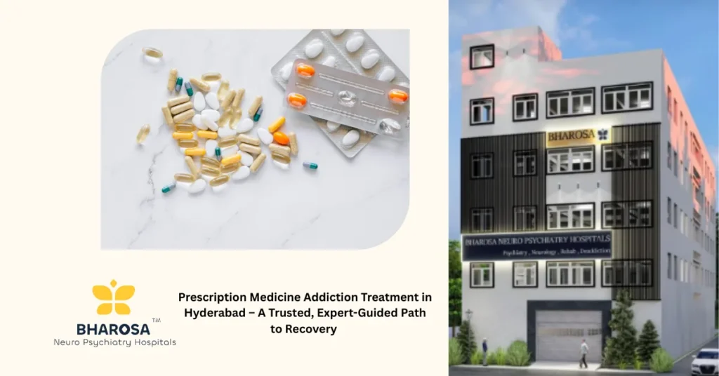 Prescription Medicine Addiction Treatment in Hyderabad – A Trusted, Expert-Guided Path to Recovery 7 Psychiatrist discussing Prescription Medicine Addiction Treatment in Hyderabad with patient.