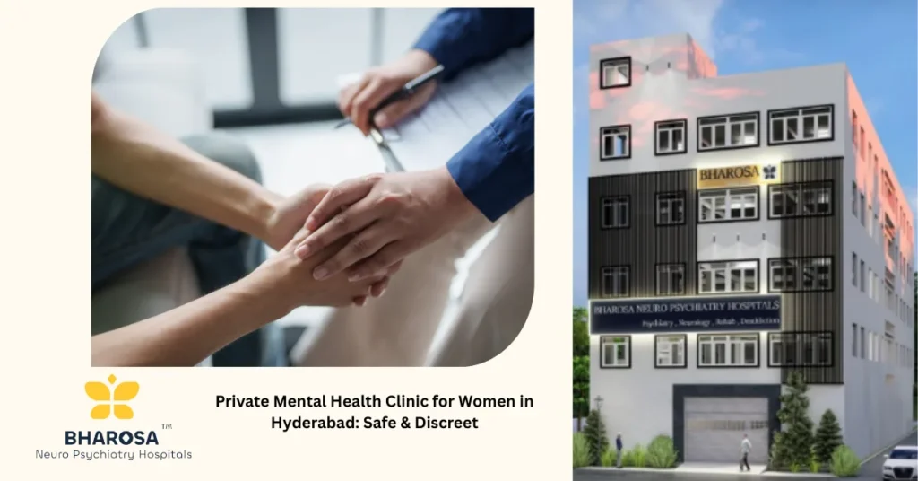 Private mental health clinic for women in Hyderabad showing a one-on-one therapy session