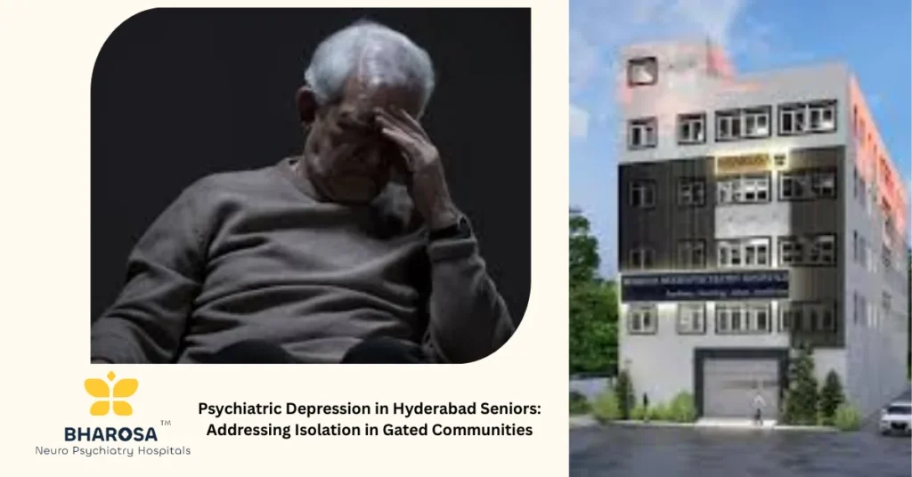 Psychiatric Depression in Hyderabad Seniors: Addressing Isolation in Gated Communities 5 Senior couple experiencing psychiatric depression in Hyderabad seniors in a high-rise apartment setting