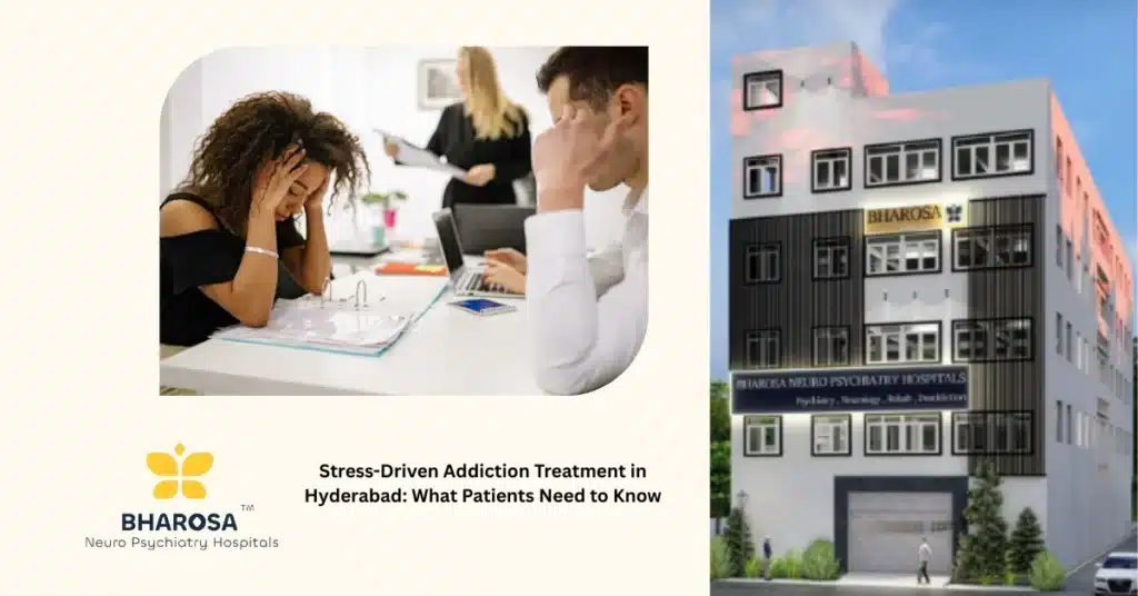 Psychiatrist treating stress-related addiction at Bharosa Hospitals in Hyderabad