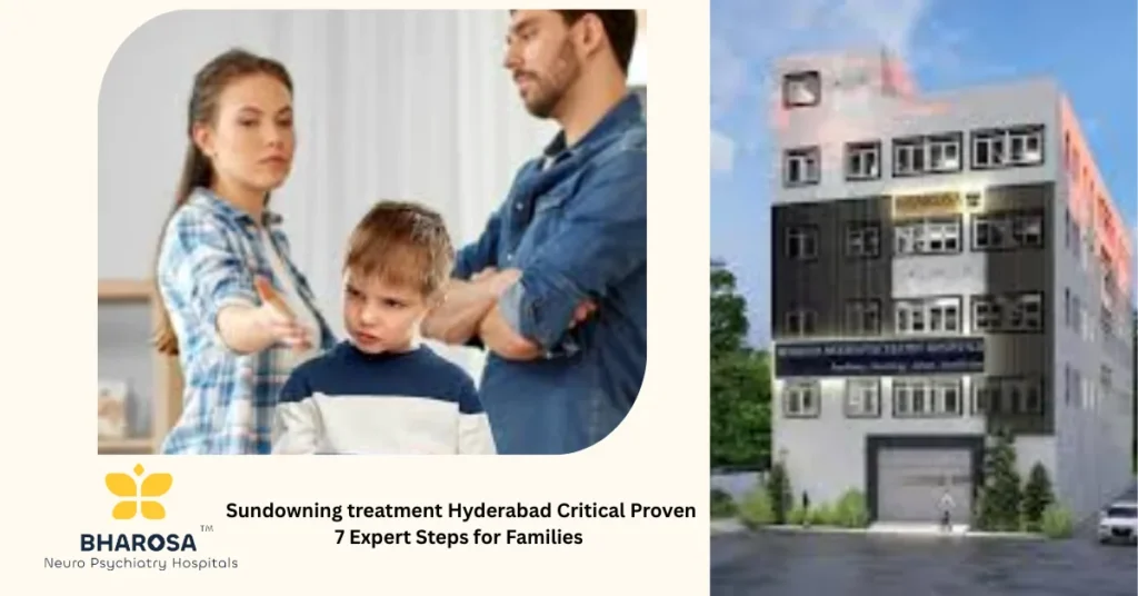 Sundowning treatment Hyderabad Critical Proven 7 Expert Steps for Families 3 Family providing sundowning treatment Hyderabad with evening support in home setting