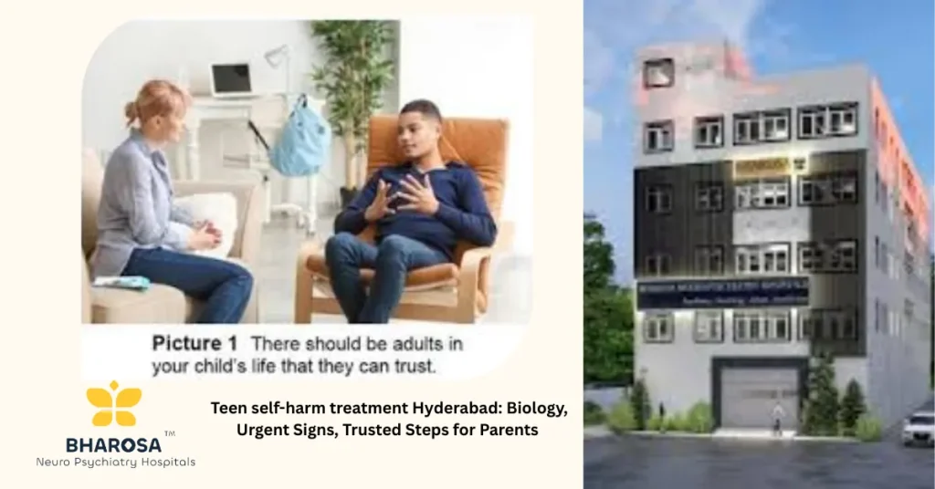 Teen self-harm treatment Hyderabad compassionate psychiatrist support session