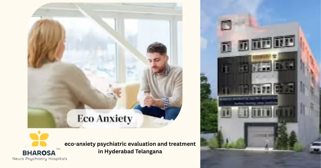 Guided group session for eco-anxiety psychiatric evaluation and treatment in Hyderabad Telangana