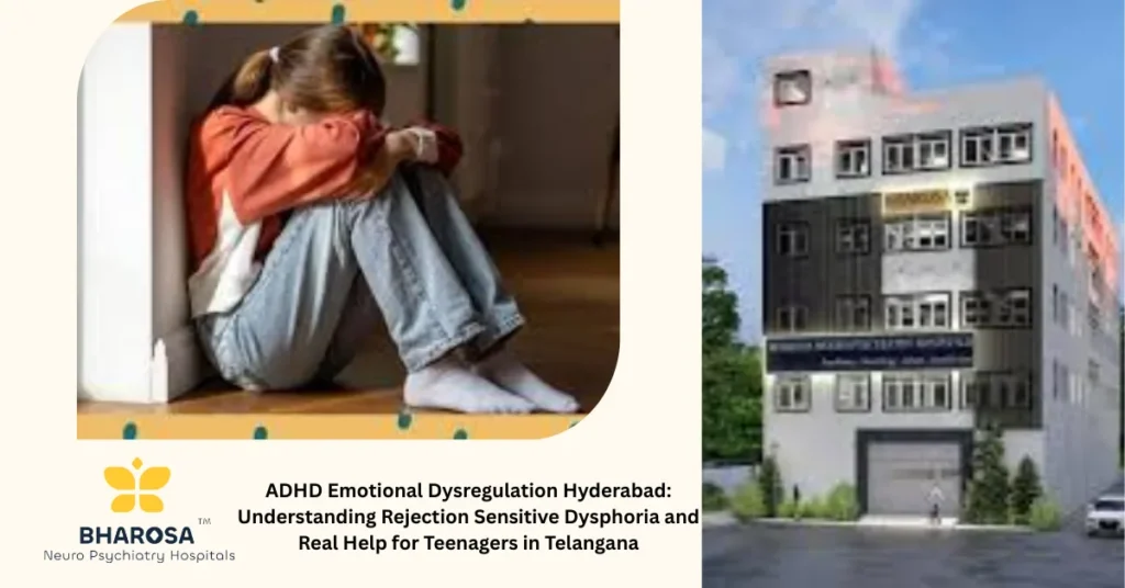 ADHD Emotional Dysregulation Hyderabad: Understanding Rejection Sensitive Dysphoria and Real Help for Teenagers in Telangana 5 Teen receiving expert assessment for ADHD emotional dysregulation Hyderabad at a psychiatric hospital with family support