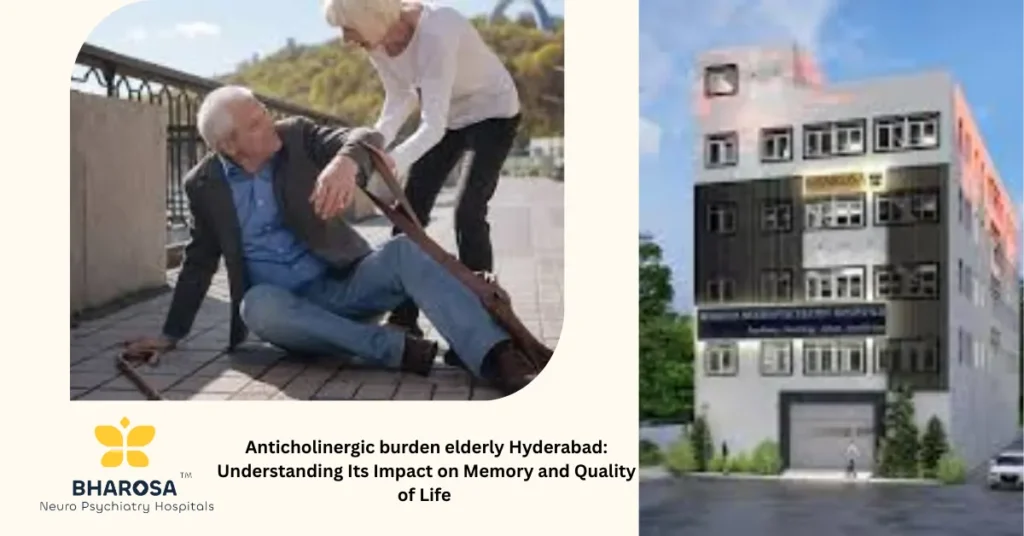 Elderly woman discussing anticholinergic burden elderly Hyderabad with daughter and psychiatrist