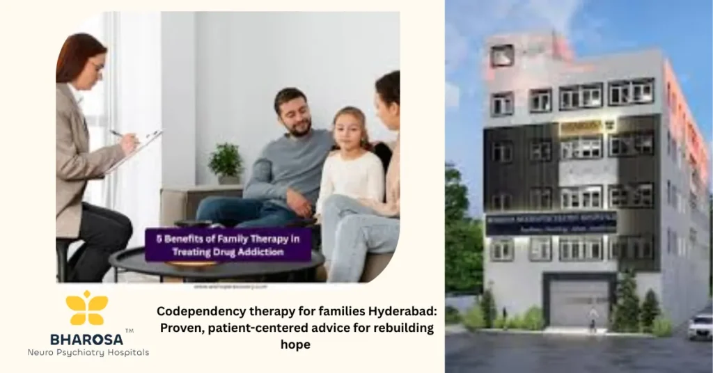 Family receiving codependency therapy for families Hyderabad with trusted psychiatrist at Bharosa Neuro-Psychiatry Hospitals