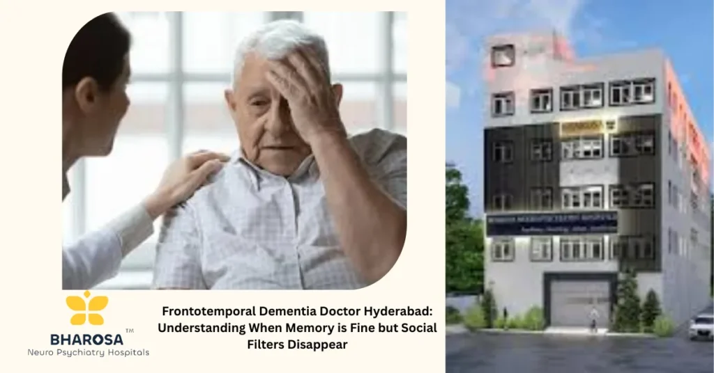 Frontotemporal Dementia Doctor Hyderabad consulting with family about sudden behavioural changes in elderly