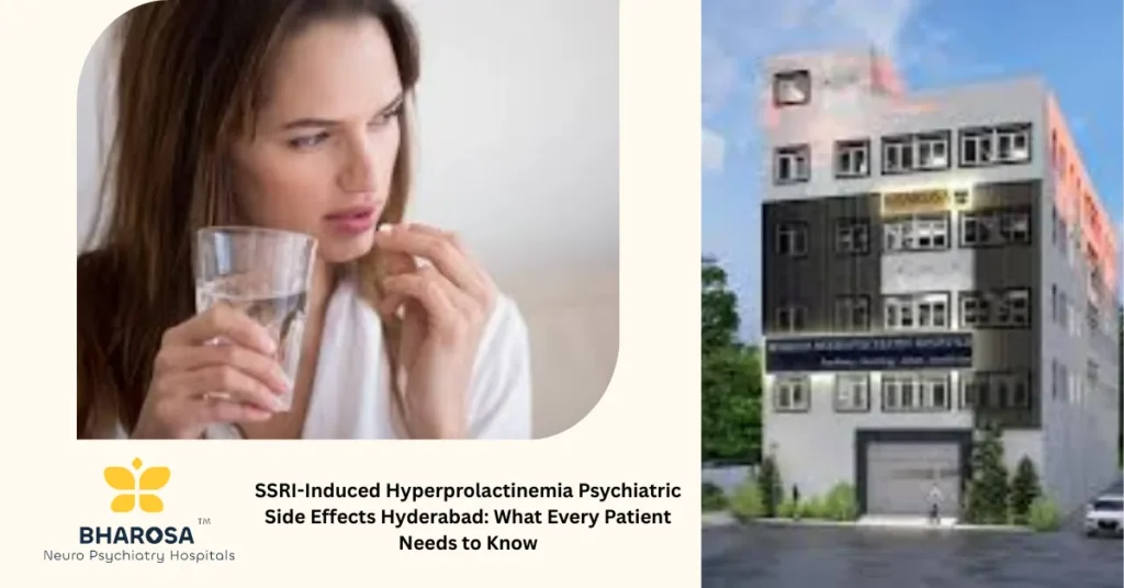 Doctor consulting patient about SSRI-Induced Hyperprolactinemia Psychiatric Side Effects Hyderabad