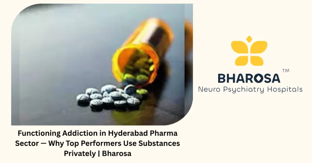 Functioning Addiction in Hyderabad Pharma Sector — Why Top Performers Use Substances Privately | Bharosa 3 Functioning addiction in Hyderabad pharma sector — why top performers use substances privately — Bharosa